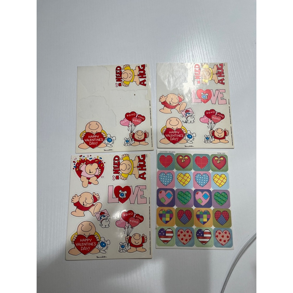 Vintage Ziggy Valentines Day Stickers Lot Country Hearts American Greetings 80s